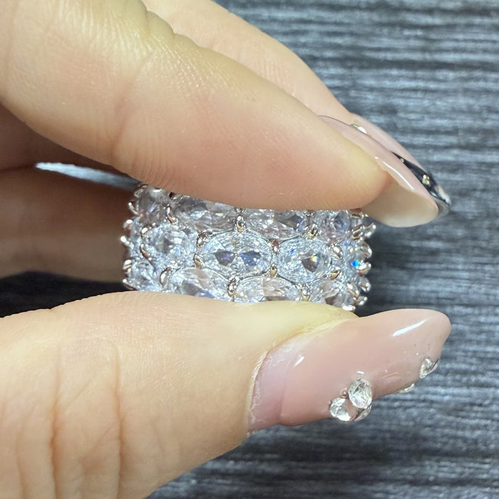 Light Luxury Geometric Fashion Ring, Elegant Palace Style Designer Statement Finger Jewelry