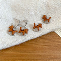 Resin Horse Pendant Drop Earrings With Silver Needle, New Chinese Light Luxury Zodiac Jewelry view 4