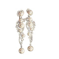 Silver Needle Zircon Geometric Faux Pearl Stud Earrings For Women Light Luxury Vintage Style view 5
