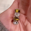 Zircon Tiger Eye Stone Open Ring For Women view 4