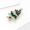 Alloy Enamel Pearl Christmas Tree Brooch Holiday Lapel Pin view 3