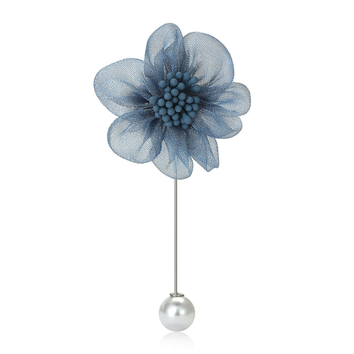 Alloy Pearl Handmade Flower Brooch Pin For Women's Clothing Accessories