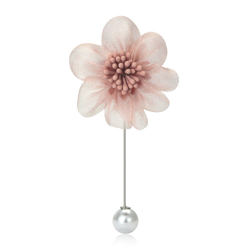 Alloy Pearl Handmade Flower Brooch Pin For Women's Clothing Accessories