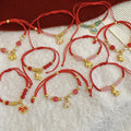 Braided Red Rope Crystal Beaded Horse Pendant Bangle Chinese Zodiac Light Luxury Jewelry view 3