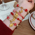 Braided Red Rope Crystal Beaded Horse Pendant Bangle Chinese Zodiac Light Luxury Jewelry view 2