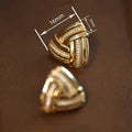 French Style Triangle Twisted Braided Stud Earrings For Women Commuter Classic Jewelry view 4