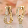 Trendy Women's S Shape Ear Cuffs With Bohemian Court Style Micro Pave Hollow Irregular Design Earrings view 2