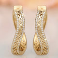 Trendy Women's S Shape Ear Cuffs With Bohemian Court Style Micro Pave Hollow Irregular Design Earrings view 5