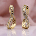 Trendy Women's S Shape Ear Cuffs With Bohemian Court Style Micro Pave Hollow Irregular Design Earrings view 1