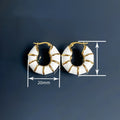 Korean Bamboo Joint Painting Oil Ear Cuffs For Women Polygon Hoop Chinese French Accessories Earrings view 4