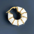 Korean Bamboo Joint Painting Oil Ear Cuffs For Women Polygon Hoop Chinese French Accessories Earrings view 3
