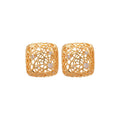 Copper Square Hollow Zircon Stud Earrings With Silver Posts, Luxury Geometric Fashion Jewelry view 5