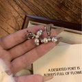 Sparkling Zircon Faux Pearl Geometric Round Clip-on Earrings For Women Elegant No Piercing Ear Cuffs view 2