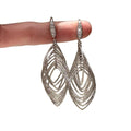Iron Metal Zircon Oval Hollow Hook Earrings Minimalist European Style Light Luxury Jewelry view 5
