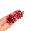 Silver Needle Resin Rose Flower Stud Earrings For Women Elegant OL Style Daily Jewelry view 5