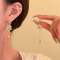New Chinese Horse Coin Tassel Faux Pearl Drop Earrings For Women Elegant Daily Jewelry view 1