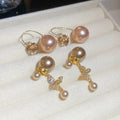Light Luxury Faux Pearl Butterfly Heart Zircon Stud Earrings For Women French Vintage Elegant Jewelry view 3