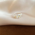 Elegant Korean Style Silver Tone Copper Flower Open Ring For Women Daily Index Finger Jewelry view 2