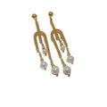 Light Luxury Geometric Fork Line Faux Pearl Stud Earrings With Silver Pins view 5