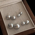 French Retro Faux Pearl Stud Earrings For Women Round Geometric Light Luxury Daily Jewelry view 4
