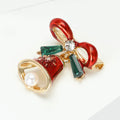 Alloy Rhinestone Bell Brooch For Christmas Festival Apparel Decoration view 3