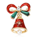 Alloy Rhinestone Bell Brooch For Christmas Festival Apparel Decoration view 1