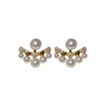 Silver Needle Zircon Heart Faux Pearl Stud Earrings For Women Light Luxury Elegant Style view 5