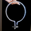 Light Luxury Copper Zircon Teardrop Pendant Choker Necklace For Women view 4