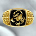 Unisex Scorpion Enamel Copper Electroplated Ring With Glossy Textured Totem Jewelry view 5