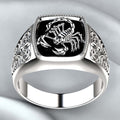 Unisex Scorpion Enamel Copper Electroplated Ring With Glossy Textured Totem Jewelry view 1