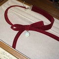 Light Luxury Faux Pearl Bow Necklace With Flocked Ribbon Elegant Clavicle Chain For Women view 2