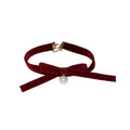 Light Luxury Faux Pearl Bow Necklace With Flocked Ribbon Elegant Clavicle Chain For Women view 5
