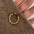 18K Gold Plated Tiger Eye Elastic Ring For Women view 1