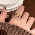 Gold Plated Zircon Wooden Horse Open Ring For Women view 2