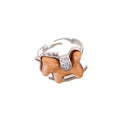 Gold Plated Zircon Wooden Horse Open Ring For Women view 5
