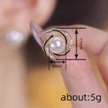 Korean Style Faux Pearl Camellia Flower Stud Earrings For Women, Line Wrapped Fashion Jewelry view 4