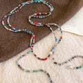 Bohemian Ethnic Faux Pearl Crystal Beaded Round Geometric Sweater Necklace For Women view 4
