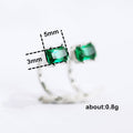 Square Crystal Ear Cuffs in Clear and Green Fashion Jewelry view 5