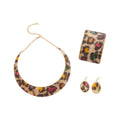 Light Luxury Resin Oval Choker Bracelet Ear Hook Jewelry Set For Women view 5
