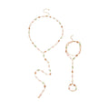 Korean Light Luxury Oval Resin Tassel Necklace Bracelet Jewelry Set view 5