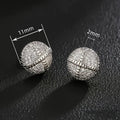 Hip Hop Round Zircon Stud Earrings For Men And Women, High End Simple Classic Ear Jewelry view 4