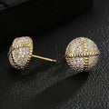 Hip Hop Round Zircon Stud Earrings For Men And Women, High End Simple Classic Ear Jewelry view 1