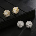 Hip Hop Round Zircon Stud Earrings For Men And Women, High End Simple Classic Ear Jewelry view 3