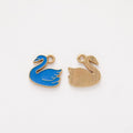 Enamel Swan Charm Metal Pendant for Jewelry Making view 7