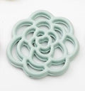 Layered Openwork Rose Flower Charm in Five Pastel Colors view 4