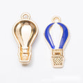 Vintage Finish Metal Enamel Hot Air Balloon Charms in 8 Style Options view 8