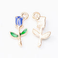 Enamel Rose Flower Metal Charms in Seven Bright Colors view 7