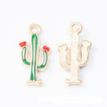 Tropical Palm Tree And Cactus Enamel Metal Charms Jewelry Findings view 6