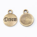 Word Disc Charm Love and Dream Round Metal Pendant in Eight Styles view 8