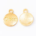 Word Disc Charm Love and Dream Round Metal Pendant in Eight Styles view 7